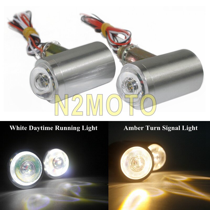 Aluminium Sepeda Motor LED Turn Sinyal Indikator Amber Lampu untuk Harley Honda Suzuki Kawasaki Yamaha Chopper Bobber Universal