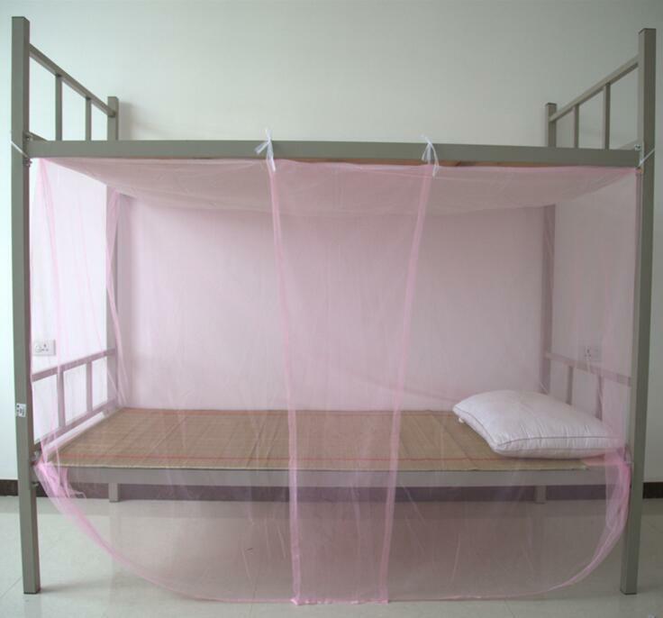 Jaring Nyamuk Rumah Warna Murni Ekstra Rahasia Tempat Tidur Ganda Jaring Nyamuk Mode Ringan