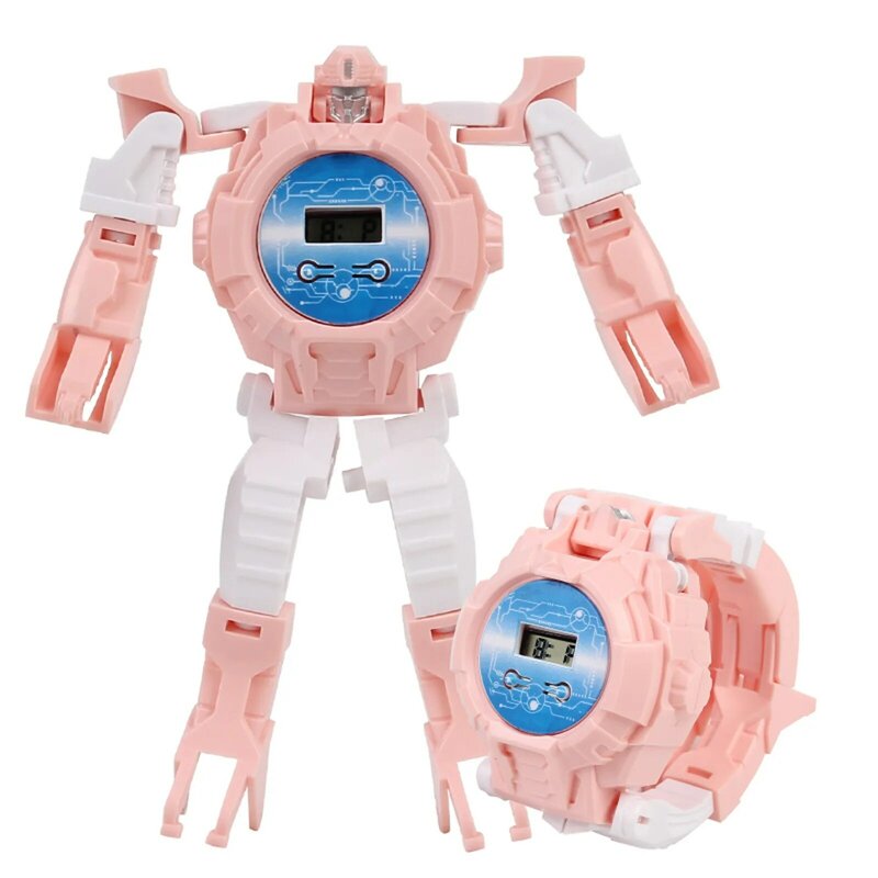 Orologio Robot elettronico creativo trasformazione dei cartoni animati orologio da polso giocattolo per ragazzo deformare Robot orologio giocattolo regali di natale di compleanno