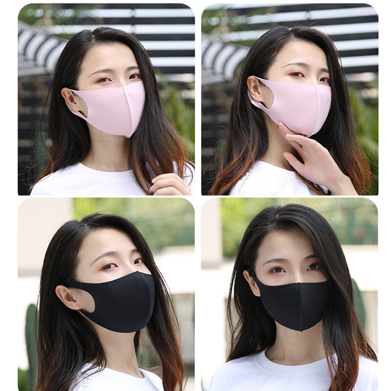 Máscara de boca preta nano respirável unisex máscara facial reutilizável lavável protetor facial à prova de vento capa boca