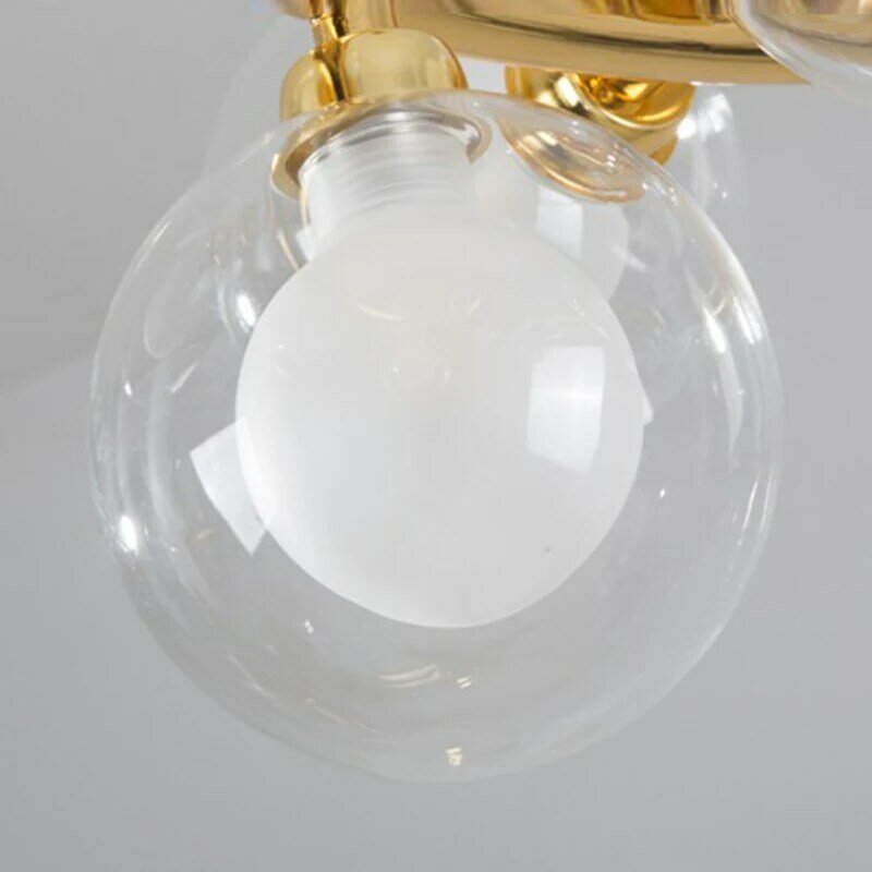 Lámpara LED moderna para sala de estar y comedor, candelabro de cristal americano con cabezal de burbuja de 15/25/45 Lámpara de bola, adecuado para lámparas G9