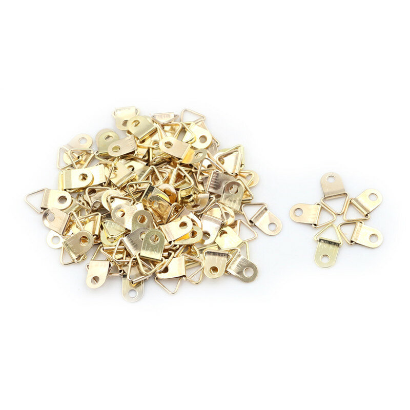Mini Triangle doré, 100 pièces, 10x20mm, anneau en D, pour peinture à l'huile, cadre Photo, crochet, accessoires de meubles