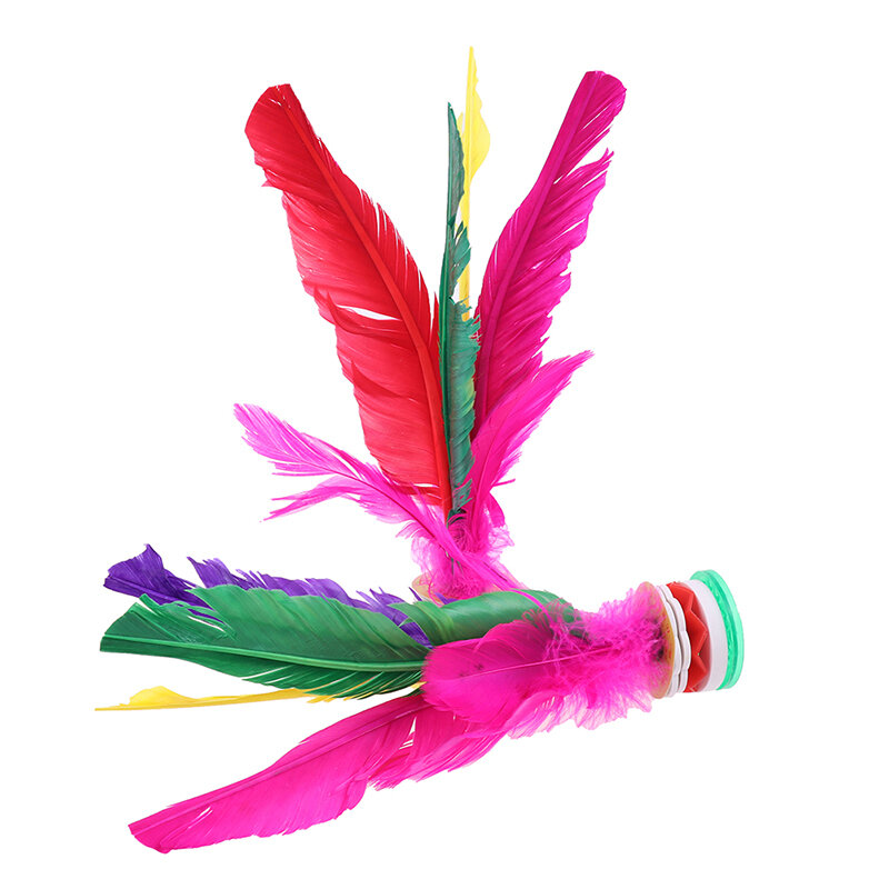Volants colorés en plumes de Chine pour adulte, accessoire de fitness, divertissement, 2 pièces