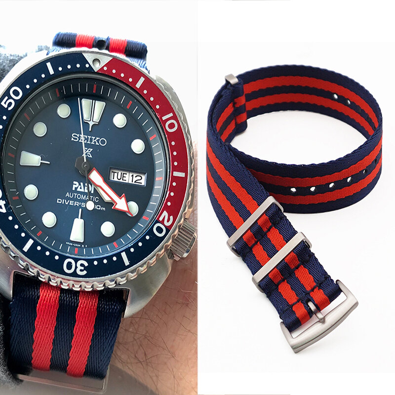Premium Sitz Gürtel Nylon Uhr Band Fischgräten 20mm 22mm Sicherheitsgurt Uhr Band Nylon Nato armband Für Militär Uhr
