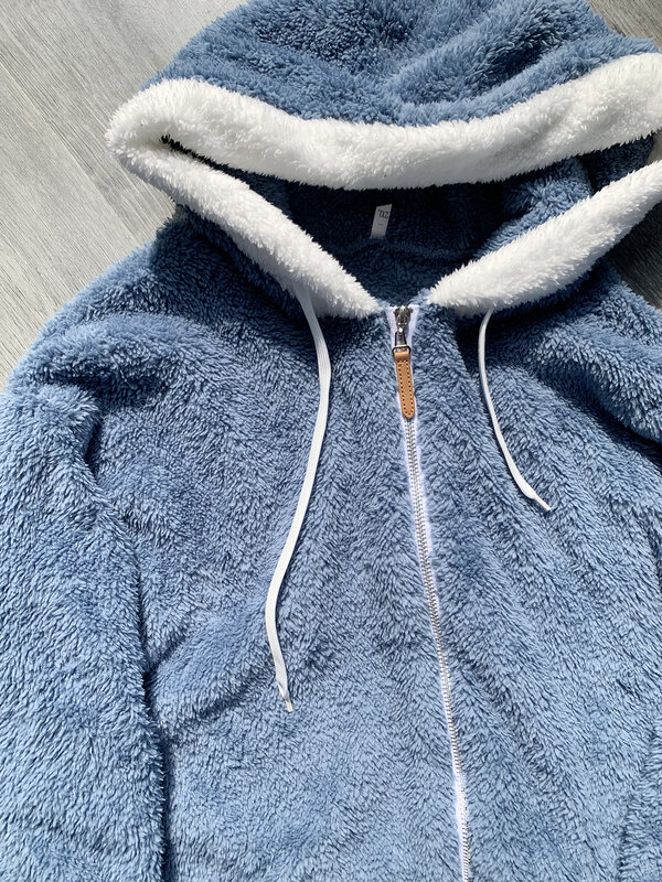 Damski płaszcz ze sztucznego futra 2021 nowa zimowa ciepła kurtka z kapturem znosić pluszowy płaszcz rozpinany sweter z kieszonkowymi strojami