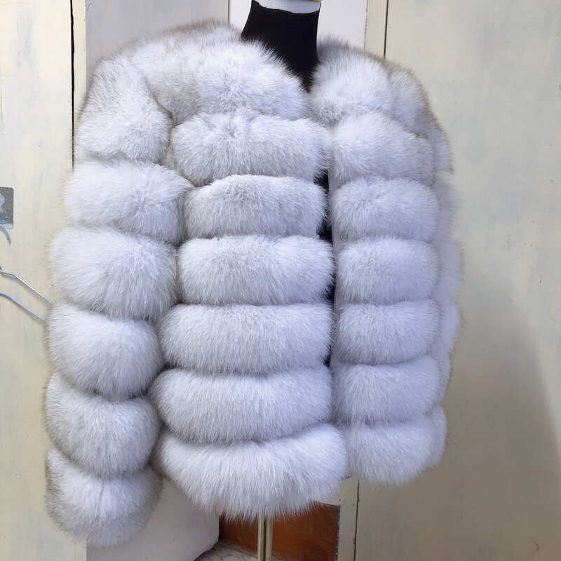 자연 여우 모피 코트, 여성용 겨울 따뜻한 재킷, 진짜 모피 코트, 길이 70cm, 고품질 모피 코트, 모피 gilet, 여성용 모피 코트
