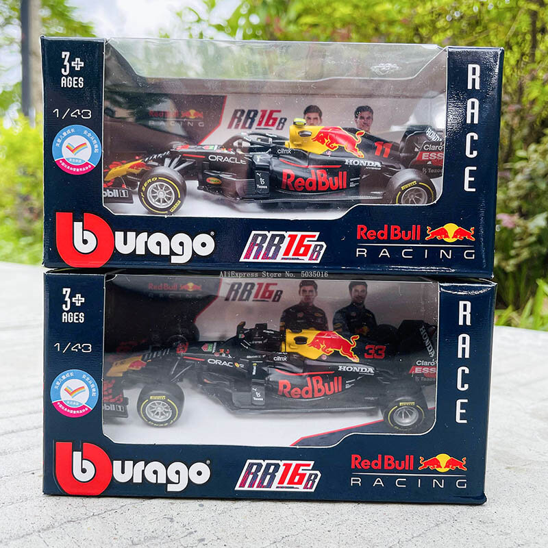 Bburago-F1 Modelo de carro Red Bull Racing, 1:43, RB16B, 33 #, Verstappen, 11 #, Sergio Perez, Fórmula 1, Liga de simulação, Super Toy, 2021