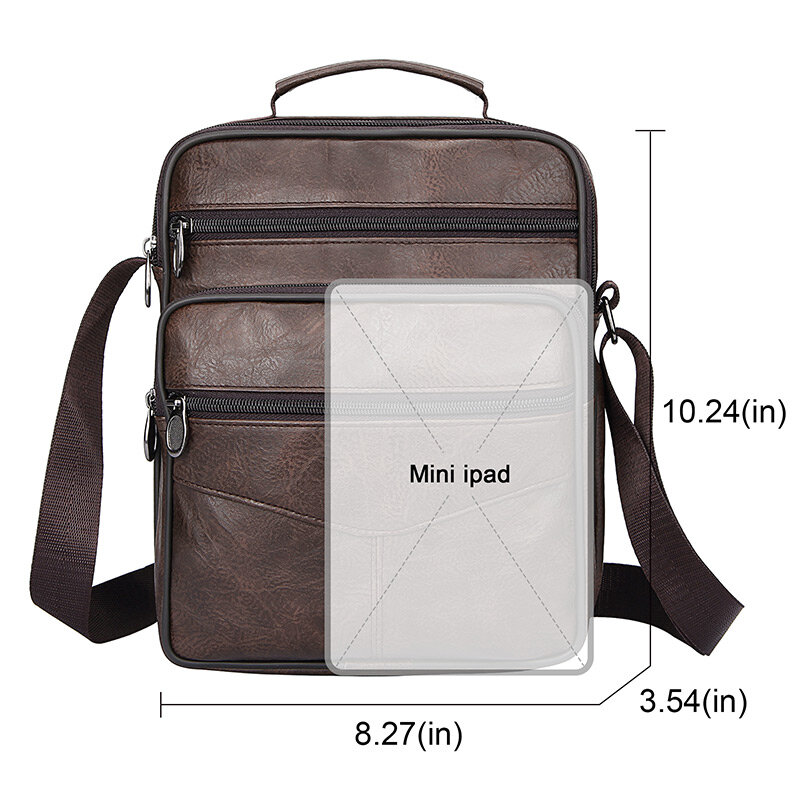 Klasyczna torba Crossbody torba na notebooka biznesowa aktówka listonoszka Vintage torebka na kawę męska duża torebka ze skóry męskiej
