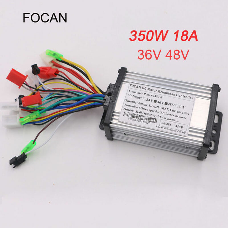 36V 48V 60v 350W 18A Electric Bike Accessories Brushless DC Motor Controller For Electric Bicycle E-bike Scooter