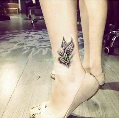 Tatuagem adesiva temporária, tatuagem falsa à prova d'água para os pés no tornozelo, anjo cupido, gênio, tatuagem flash para meninas