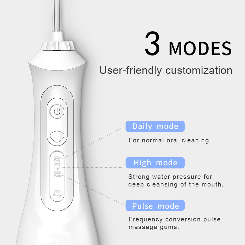 Seago-جهاز ري الأسنان عن طريق الفم ، قابل لإعادة الشحن usb ، مع 3 أوضاع ، ipx7 ، 200 مللي الماء ، لتنظيف الأسنان ، sg833 ، جديد