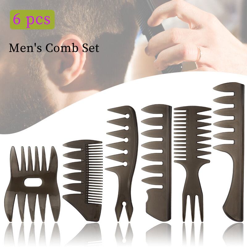 Hot Sale Men'S Oil Head Hairstyle Salon Hairdressing Tooth Hair Styling Beard Comb