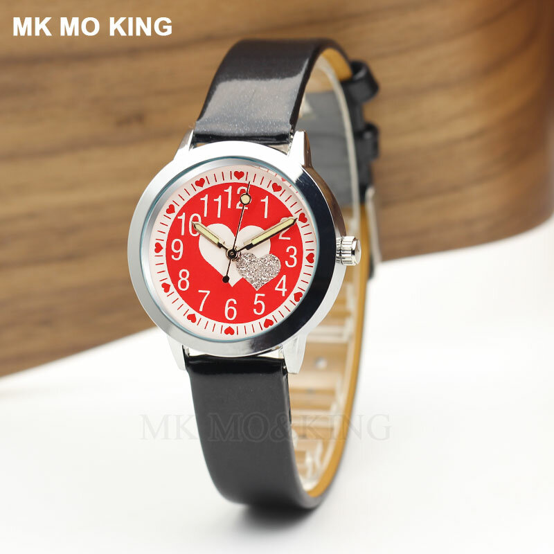 Luxury Brand Casual Red Sweet Love Children's Boys Girls Kids Quartz Wrist Watch Clock Bracelet Reloj Christmas Party Gift