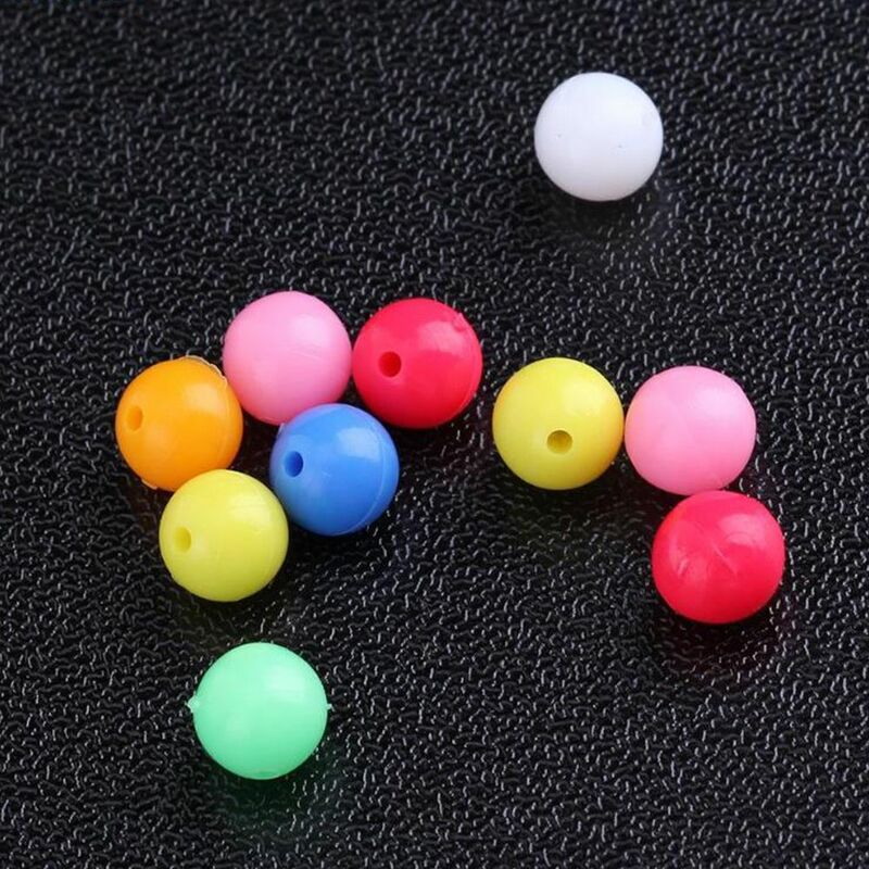 100pcs New Mixed Color Stoppers PE Plastic Fishing Cross Beads Drill  Double Pearl  Floats Balls