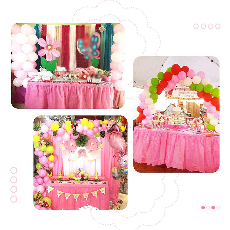 Holaroom Disposable Table Skirt Plastic Party 6 colors 75x430cm Table Cover for Happy Birthday Party Wedding Festival Decoration