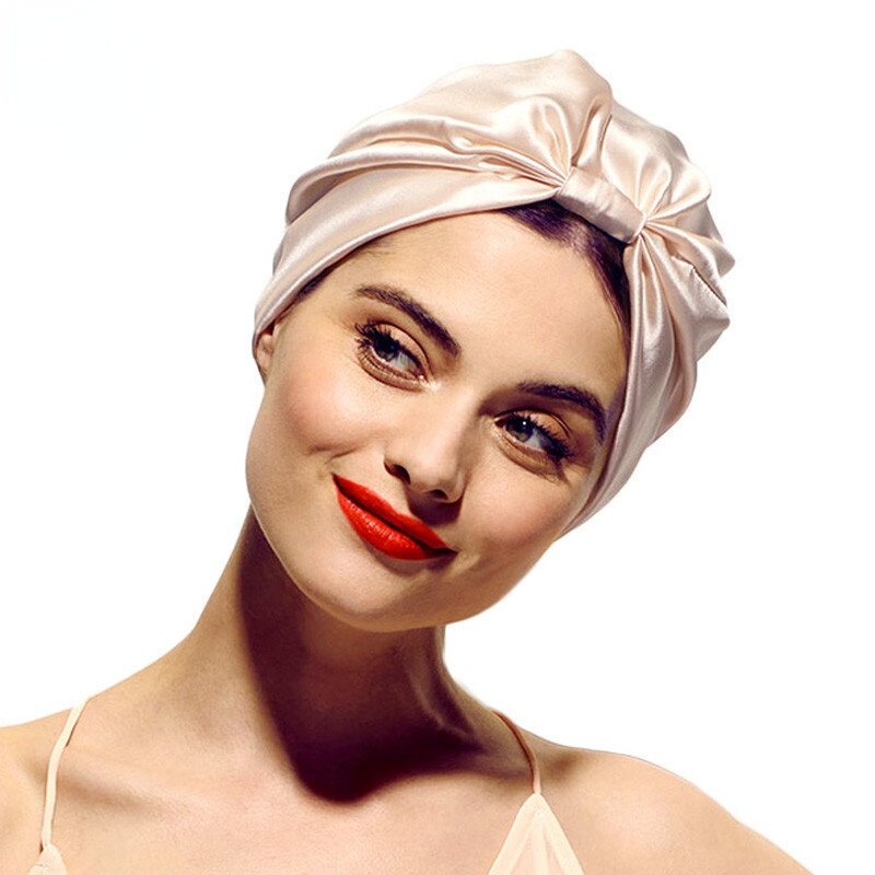 Nieuwe Satijn Zijde Slapen Bonnet Caps Voor Vrouwen Zijdeachtige Headcover Dubbele Laag Geknoopt Hoofdband Caps Chemo Kanker Verpleging Headwrap