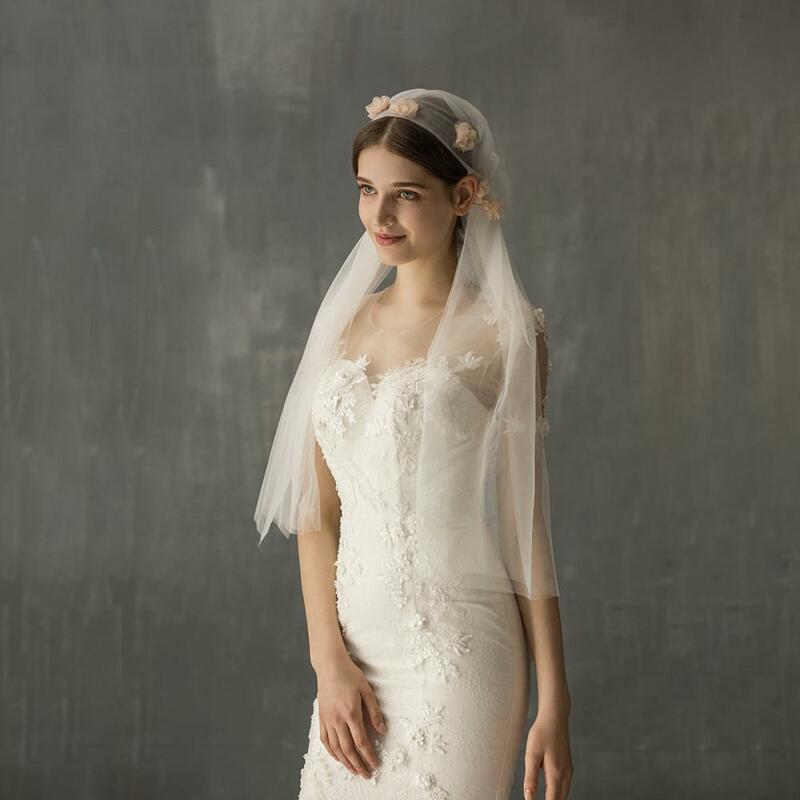 V632 Sweet Flower girl bridal veil pure wedding cathedral women's veil wedding accessories for dinner and party