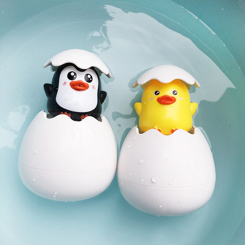 Mainan Mandi Bayi Anak Lucu Bebek Penguin Telur Semprotan Air Sprinkler Kamar Mandi Memercik Mandi Mainan Air Berenang untuk Hadiah Anak-anak