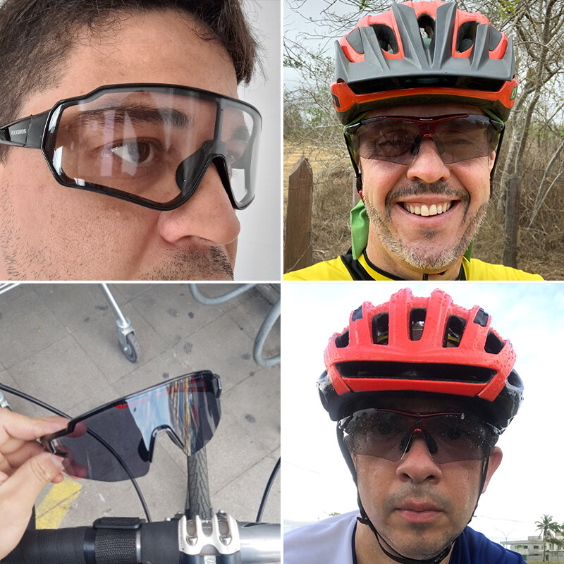 Rockbrosフォトクロミックサイクリングメガネバイク自転車メガネスポーツメンズサングラスmtbロードサイクリング眼鏡保護ゴーグル
