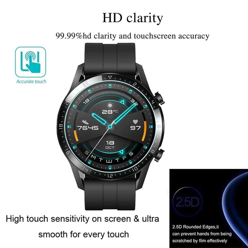 3 sztuk szkło dla Huawei zegarek GT 2 46mm szkło ochronne dla huawei GT2e magiczny zegarek 2 46mm ochraniacz ekranu szkło hartowane