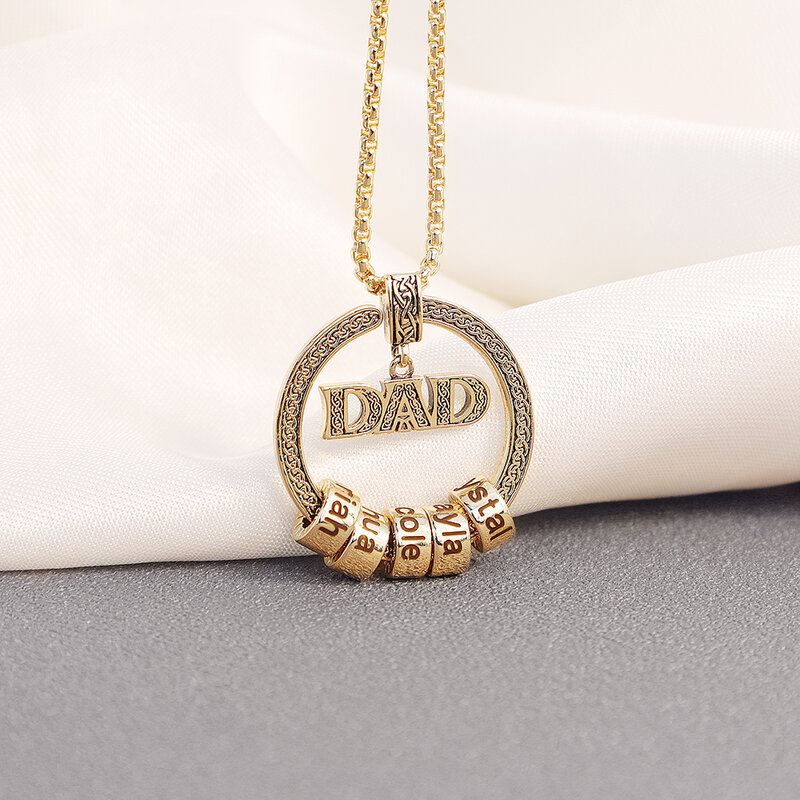 Collar personalizado para papá, collar con nombre personalizado, piedra de nacimiento, joyería, regalo para el Día del Padre