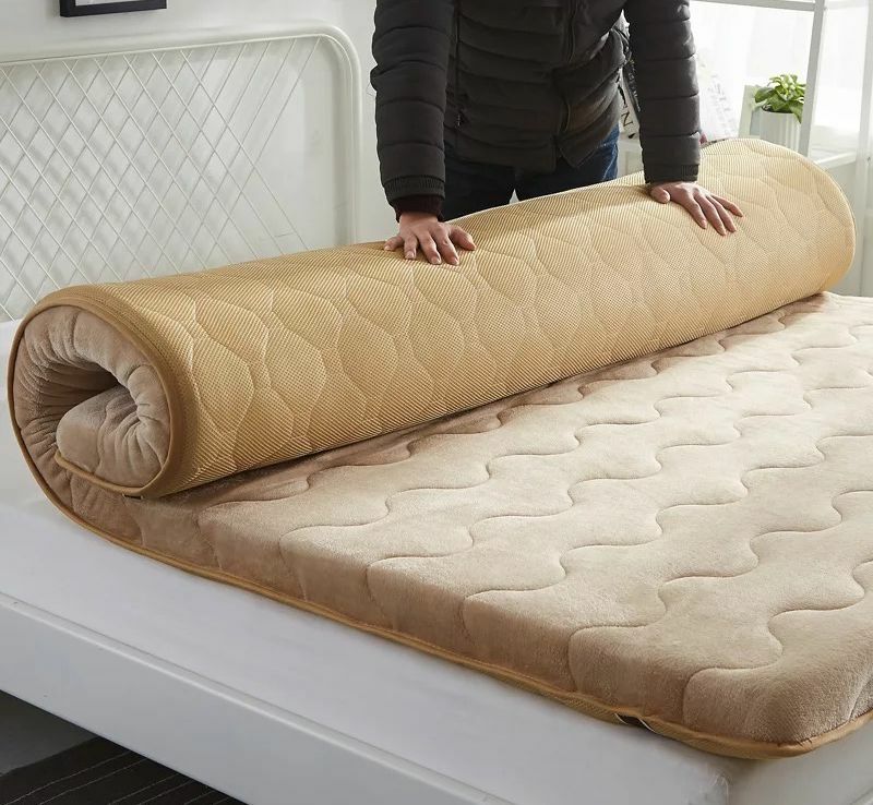 Kwaliteit Fleece Warm Matras Topper Dikker 8-10Cm Dubbele Tatami Vloer Matras Opvouwbaar Bed Topper