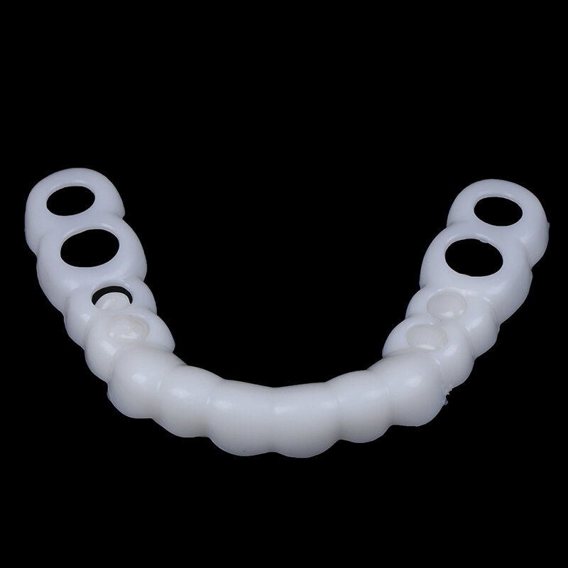 3 pçs silicone dentadura dentes clareamento falso dente capa conforto ajuste snap em beleza folheados dentes cosméticos superior