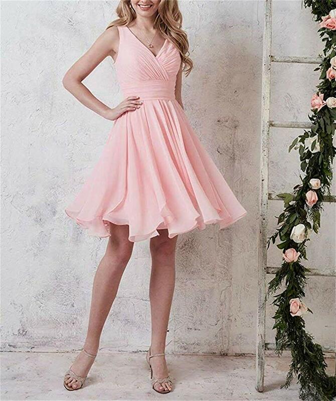Frauen V-ausschnitt Chiffon Brautjungfer Kleid Prom Abendkleider Party Kleid платья для выпускного 2020 Vestidos De Fiesta платья