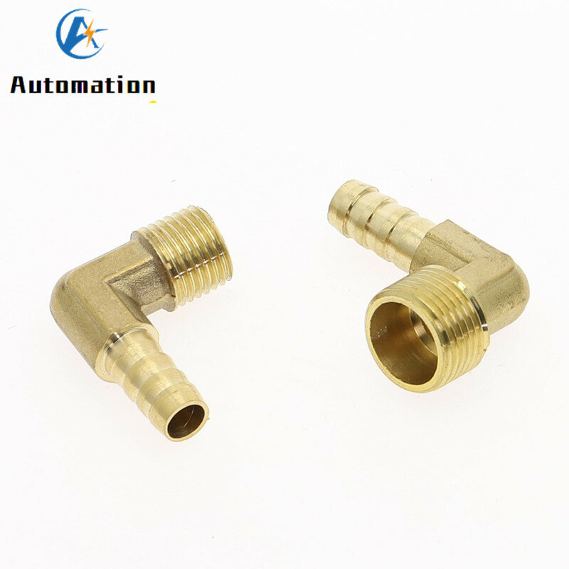 Hose Barb OD 6-19mm 90 Degree Male Thread 1/8" 1/4" 3/8" 1/2" Elbow Brass Barbed Fitting Coupler Connector Adapter Copper