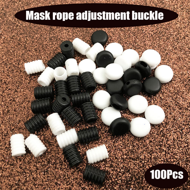 100Pcs Silicone Mask Buckle Elastic Band Mouth Mask Band Adjustable Buckle Stretch String Buckle For Mouth Mask Accessories