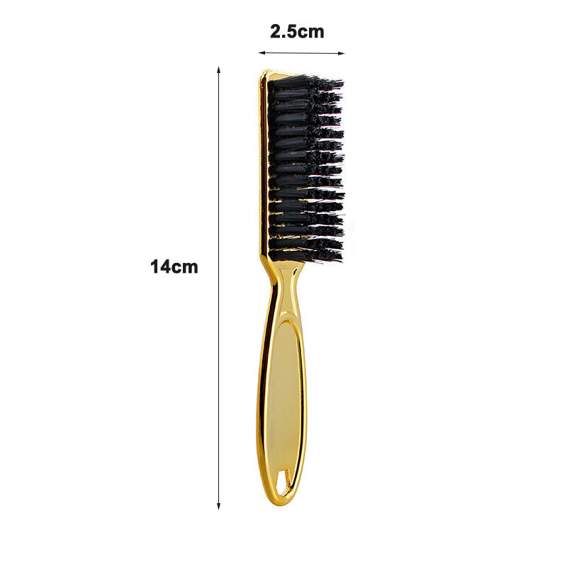 Щетка Парикмахерская с пластиковой ручкой, мягкая для удаления сломанных волос, щетка для шеи, инструменты для укладки волос, золотистая