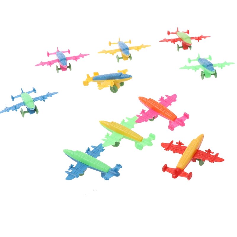 10 sztuk Mini plastikowe bombowiec samolot myśliwski Model samolotu zabawki wojskowe prezenty dla dzieci Y4UD
