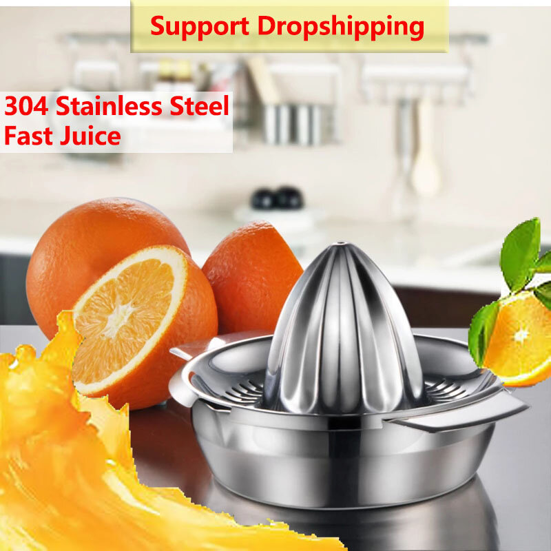휴대용 레몬 오렌지 수동 과일 Juicer 304 스테인레스 스틸 주방 액세서리 도구 감귤류 100% 원시 손으로 누르면 주스 메이커