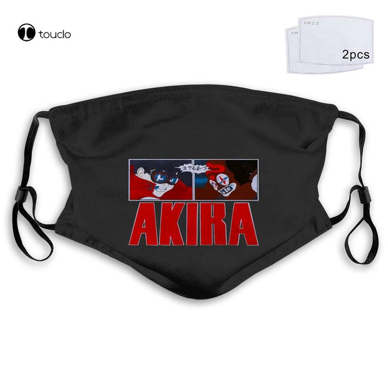 VINTAGE 80s AKIRA 1988 Fashion Victim  Ghost In The Shell Anime Print Face Mask Filter Pocket Cloth Reusable Washable