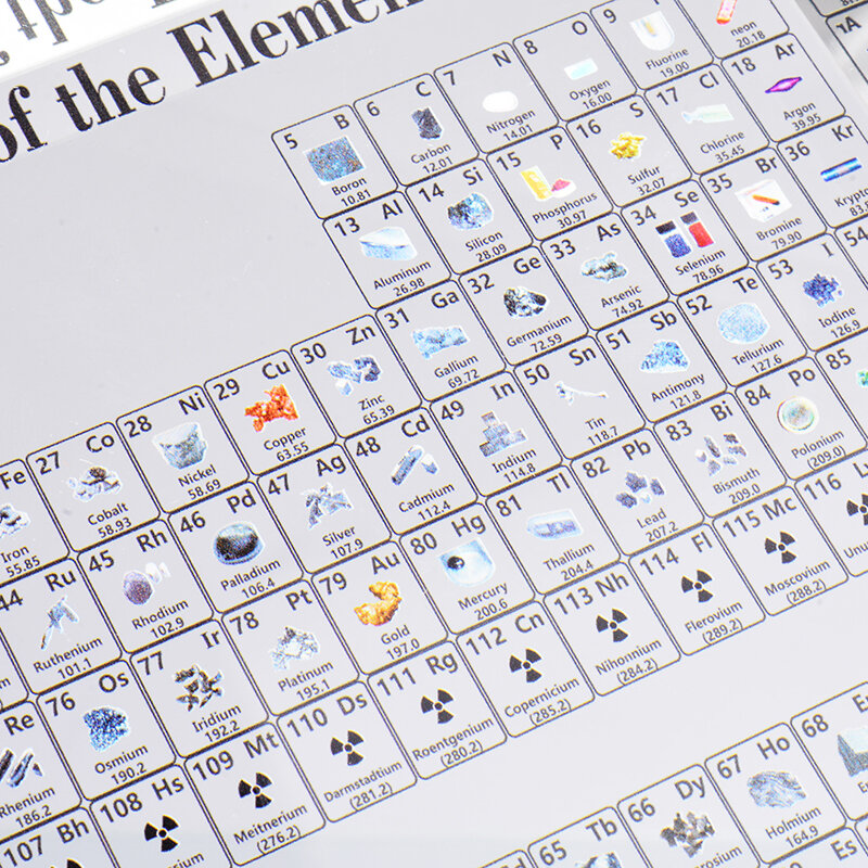 1 Buah Akrilik Elemen Kimia Tampilan Meja Periodik Tabel Dekorasi Elemen Dibingkai untuk Siswa Guru Hadiah Seni Kerajinan