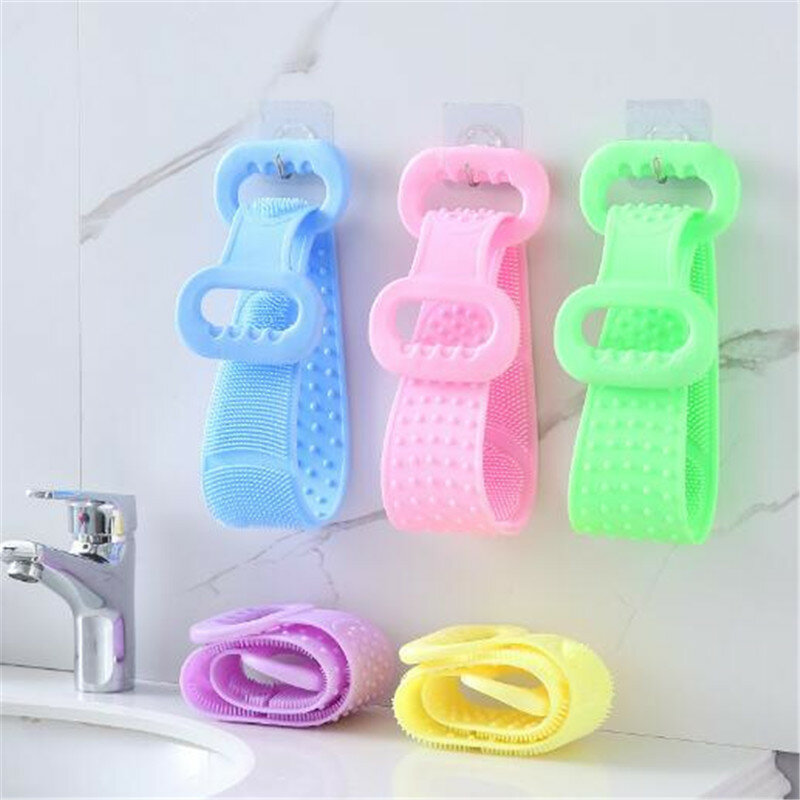 Magic Silicone Brushes Bath Towels Rubbing Back Mud Peeling Body Massage Shower Extended Scrubber Skin Clean Shower Brushes