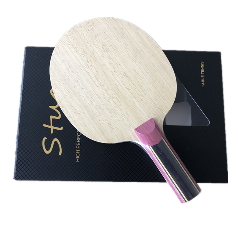 Stuor-raqueta de tenis de mesa de fibra de carbono negra, 5 capas de madera con 2 capas, cuchilla para ping pong FL CS ST grip