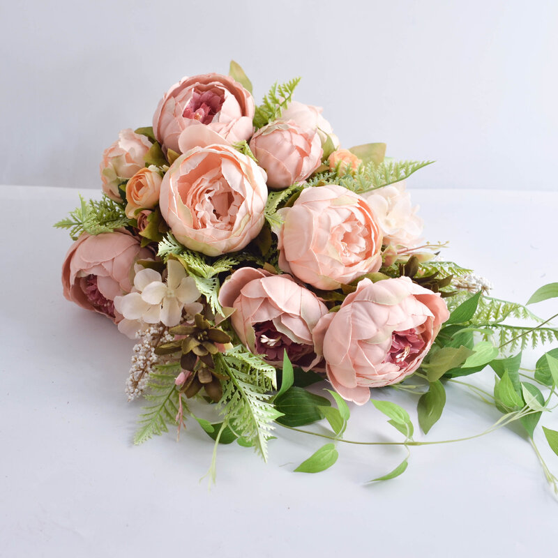 Sainmax結婚式のブーケ花嫁の手すり花牡丹の花の装飾シミュレーションの花の花嫁花束人工