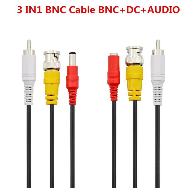 Câble coaxial de vidéosurveillance pour système de surveillance DVR, alimentation audio vidéo, caméras AHD, connecteur BNC + RCA + DC, 3 en 1, 5-40m
