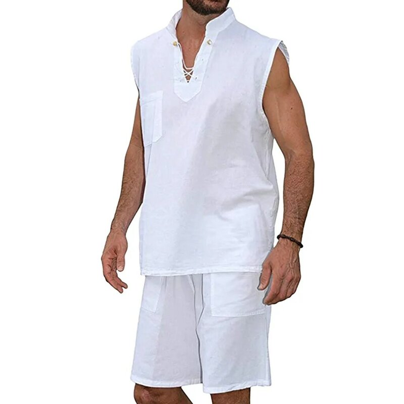 2PC Set Men's Fashion T-Shirt Tee Hippie Shirts Short Sleeve Beach Shirt Shorts Suit Summer Sport Sets 1.17