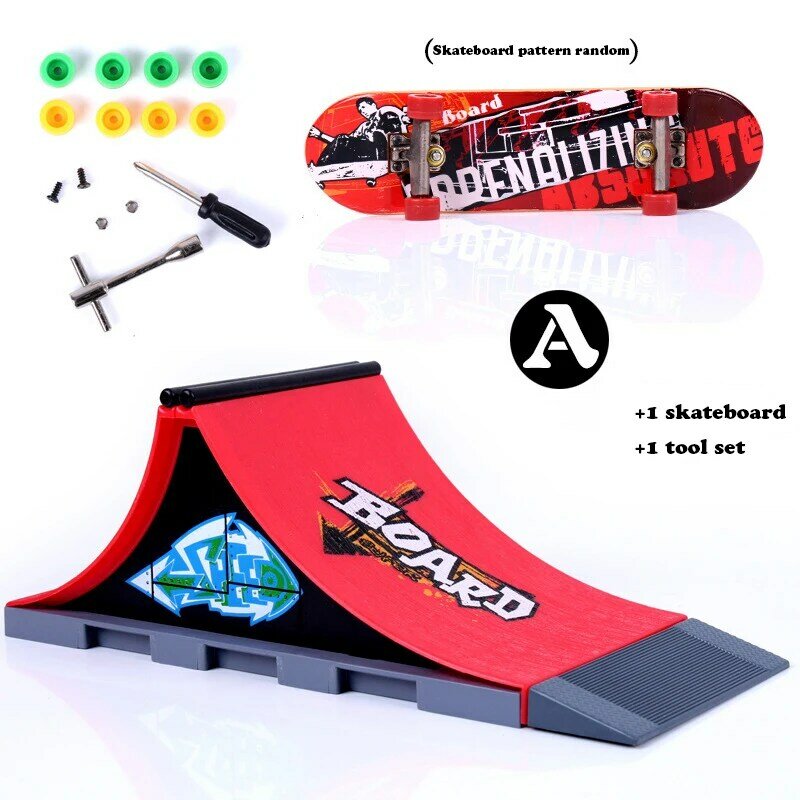 Finger Skateboards Skate Park Ramp Parts for Tech Practice Deck Children Gift Set Fingerboard Toys Sport Game for Kids Children