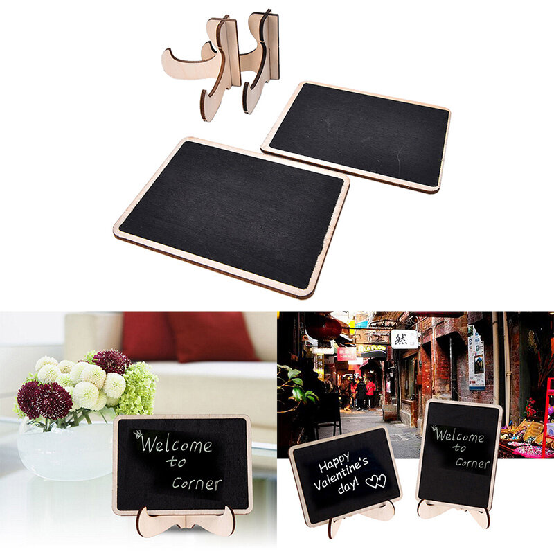2 uds Mini Clip de madera tablero de mensajes de pizarra boda Polo para fiesta mesa de Buffet