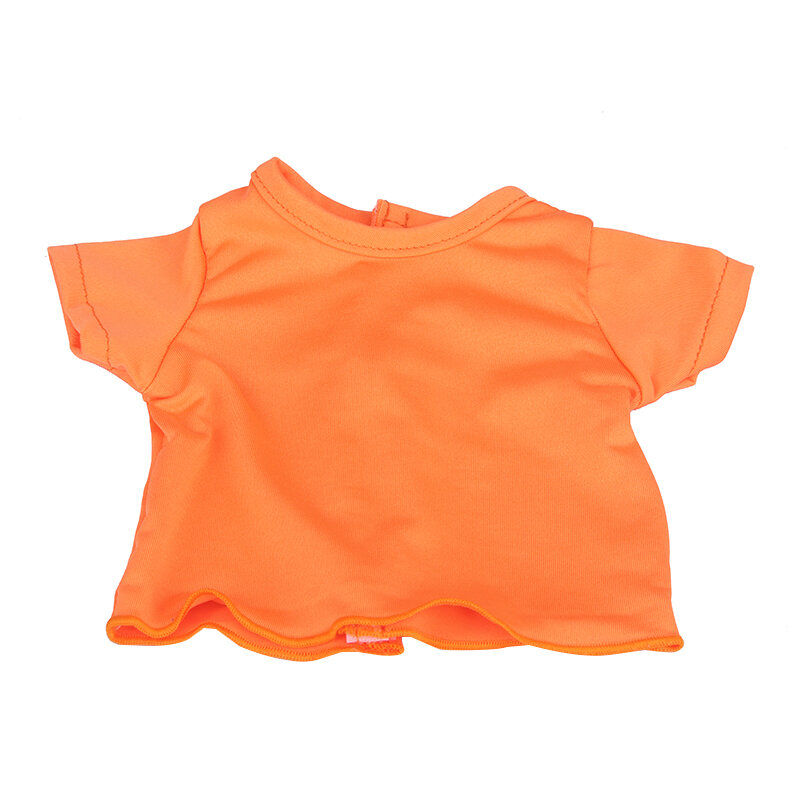 Camiseta de Material de algodón para muñeca americana, camiseta de manga corta con cuello redondo para muñeca recién nacida de 43cm, 4 colores, 18 pulgadas