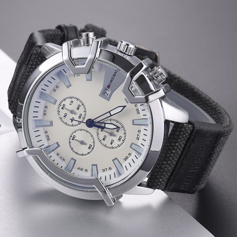 Marka luksusowe męskie zegarki płótno zegarek z branzoletką mężczyzna Sport wodoodporny zegarek mężczyźni zegar kwarcowy chronograf wojskowy Relogio Masculino