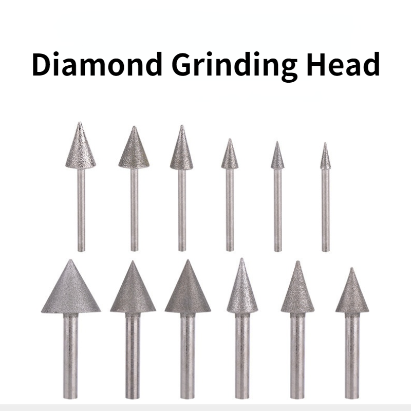 Herramientas de tallado de Jade/cabezal de pulido de diamante/herramientas de tallado de Jade triangular/aguja de molienda de paraguas de 3mm y 6 Mm