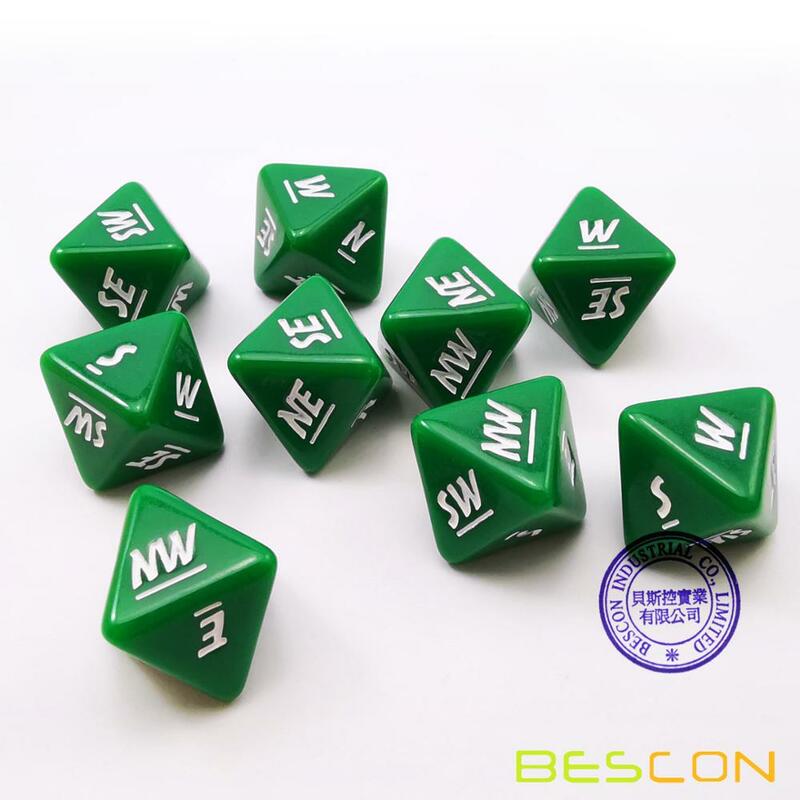 Besconの感情、天気と方向のダイスセット、青、緑、黄色の3ピース独自の多面体rpgダイスセット