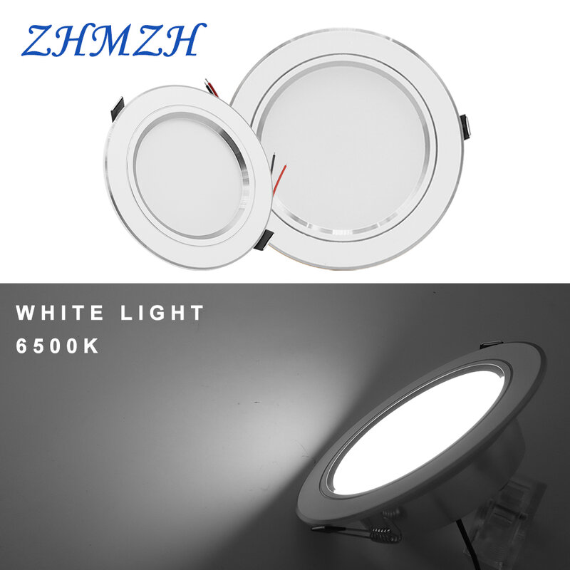 Spot lumineux LED encastrable rond, lumière blanche chaude, 5W 9W 12W 15W 18W, pour chambre à coucher, cuisine, salle à manger