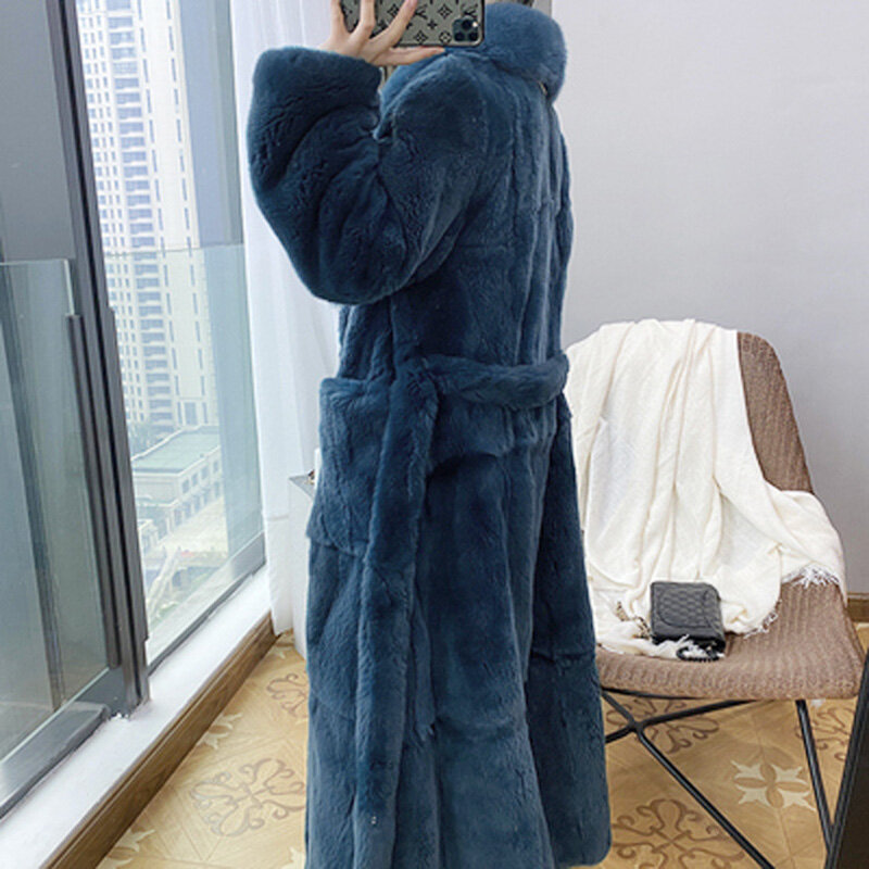 밍크 코트 가짜 모피 코트 여성 2021 겨울 새로운 패션 긴 테 디 코트 오버 사이즈 우아한 두꺼운 따뜻한 Outwear 벨트 플러스 크기 5XL