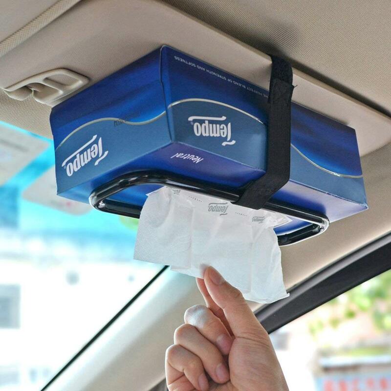 Huihom Universal Sun Visor Tissue Box Fasten Holder Seat Back Headrest Hanging Tissue Box Wipes Holder For Auto Accessories