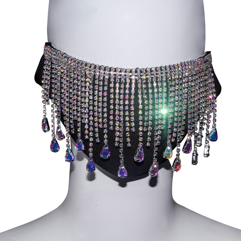 Masker Wajah rumbai kristal wanita, Pelindung muka, perhiasan, baru, klub malam, pesta, dekorasi bisa dicuci untuk perempuan